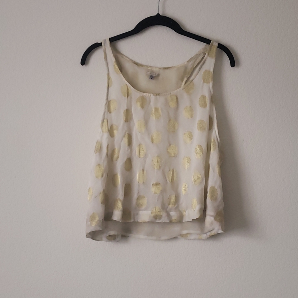 Ecote Cropped Chiffon Flair Tank Top